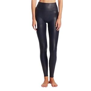 Spanx Faux Leather Leggings in Midnight Navy